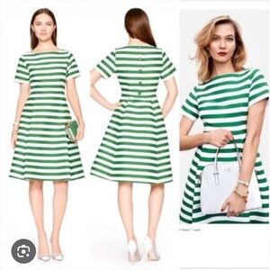 Vintage kate spade green and white stripe Midi Dress “JackieO” retro New/no tags